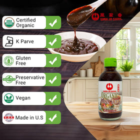 Wan Ja Shan Hoisin Sauce glaze on tofu for a savory stir-fry.