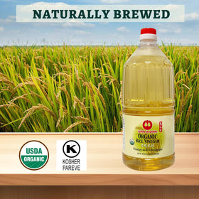 Wan Ja Shan organic rice vinegar label highlighting organic certification