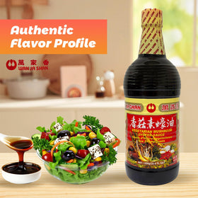 Wok with Wan Ja Shan sauce adding depth to a sizzling stir-fry.
