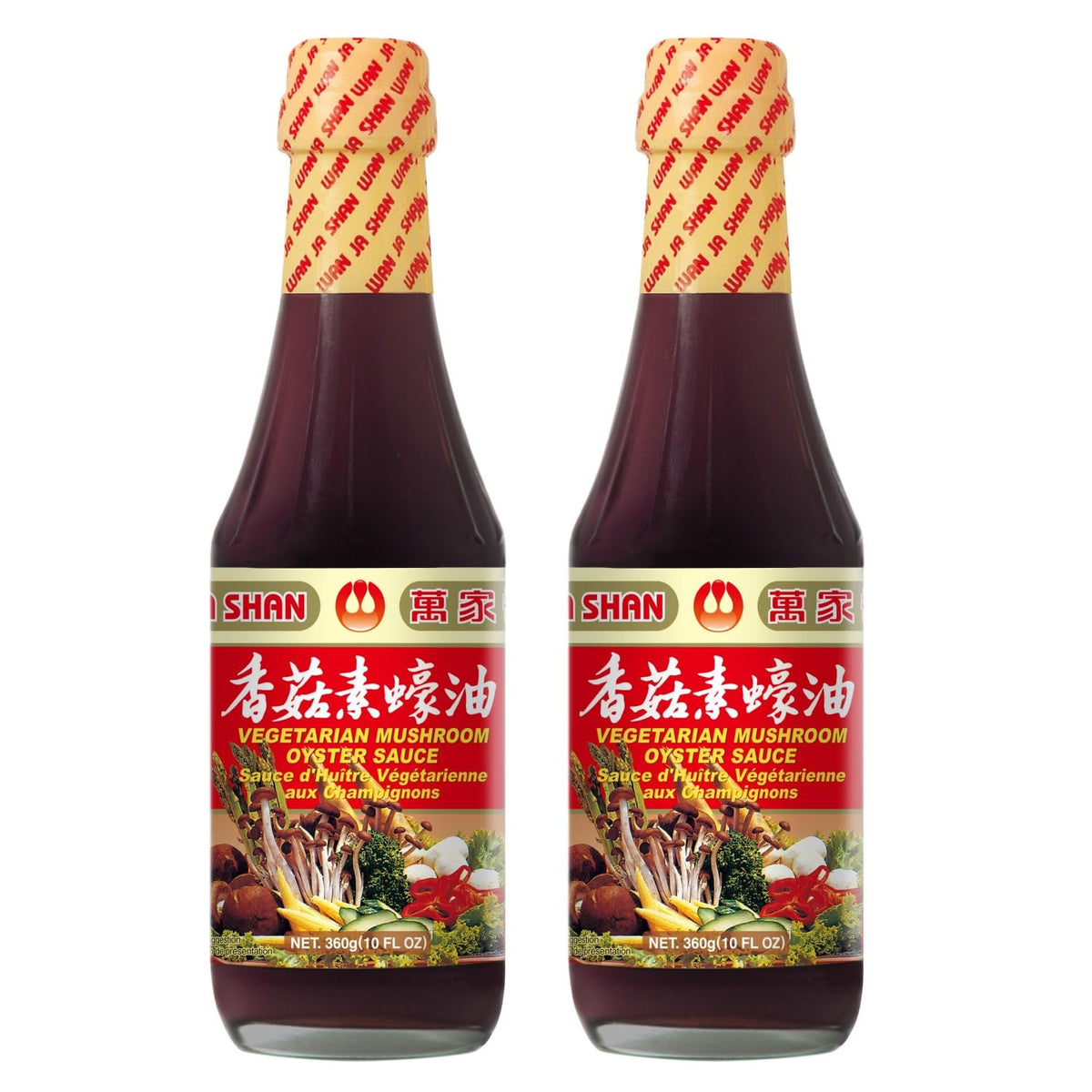 Wan Ja Shan vegetarian mushroom oyster sauce bottle adds rich umami to stir-fries and noodles