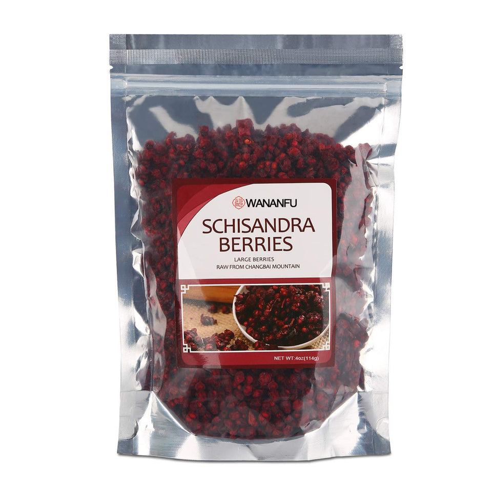 Wananfu Schisandra dried 4oz for tea and flavorful brews.