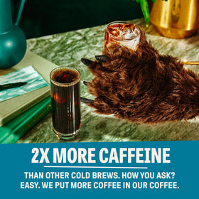 Pour of Wandering Bear Vanilla Cold Brew emphasizes rich vanilla aroma and bold flavor.