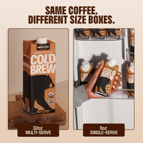 Wandering Bear Decaf Cold Brew uses only Arabica coffee and filtered water.