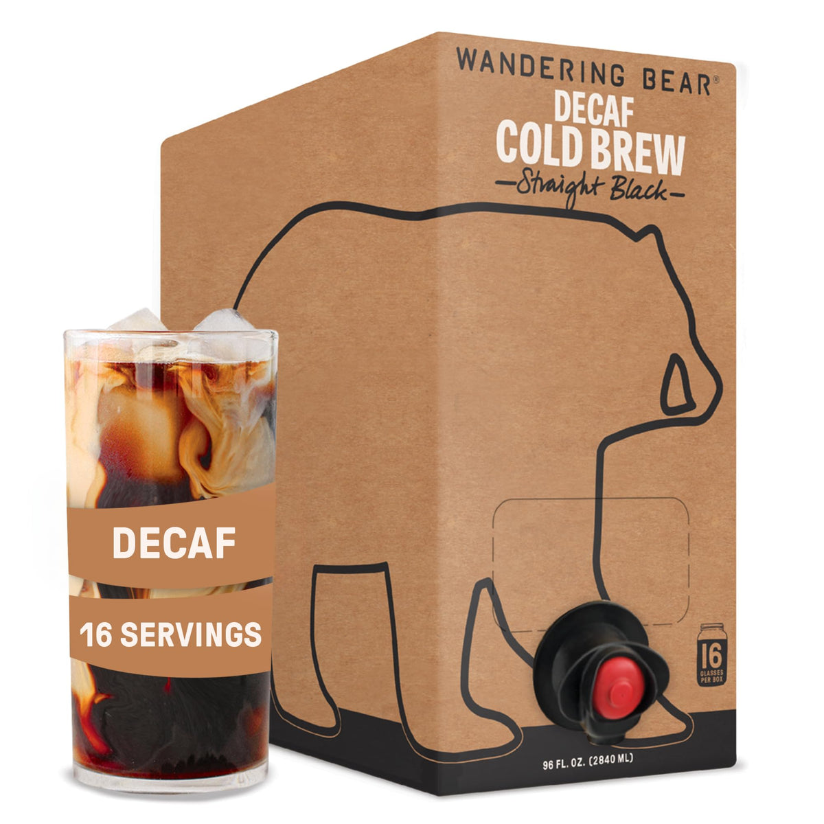 Wandering Bear Decaf Cold Brew on Tap offers smooth, ready-to-pour iced coffee.