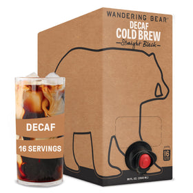 Wandering Bear Decaf Cold Brew on Tap offers smooth, ready-to-pour iced coffee.