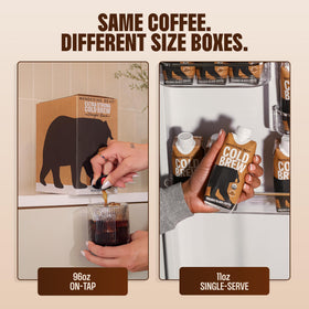 Wandering Bear decaf cold brew shelf-stable packaging keeps coffee fresh until opened