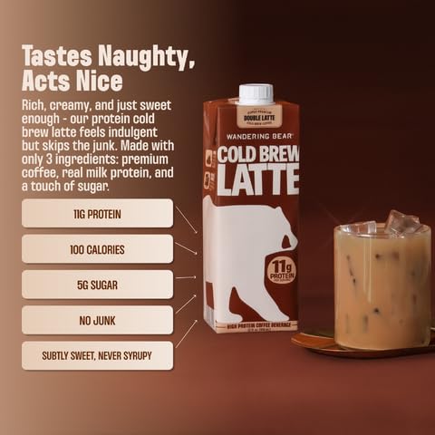Wandering Bear Double Latte 32 oz six-pack carton for easy multipack storage.