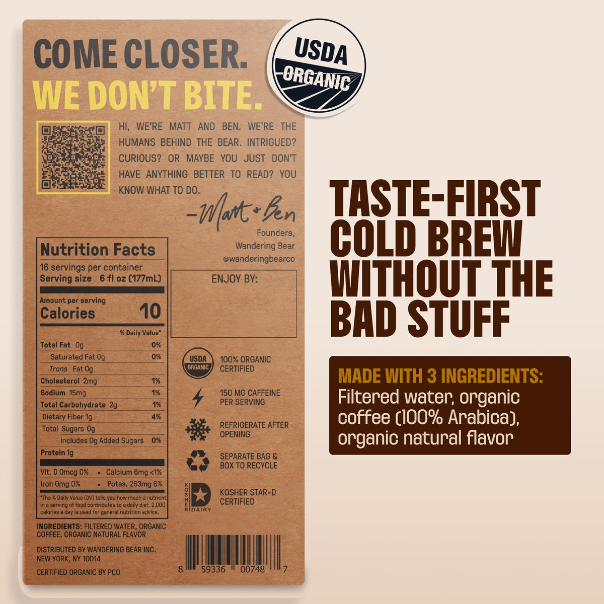 Wandering Bear Extra-Strong Cold Brew iced glass showcasing bold flavor