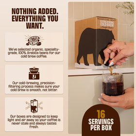 Wandering Bear Organic Arabica beans label signals premium, sugar-free flavor potential.