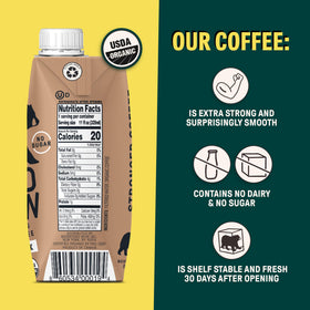 Wandering Bear Straight Black can top view shows premium organic cold brew ready to enjoy.