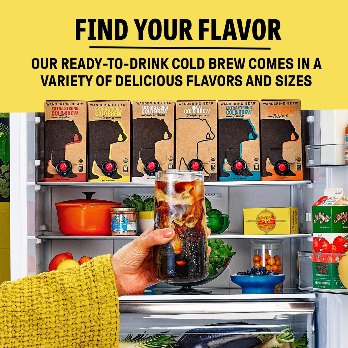 Wandering Bear Straight Black hot or iced ready-to-drink coffee.