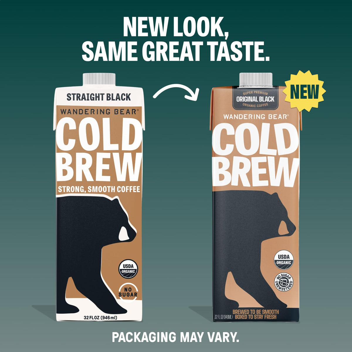 Wandering Bear Straight Black Cold Brew pour ready to enjoy over ice.