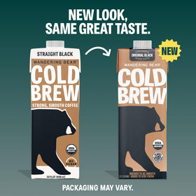 Wandering Bear Straight Black Cold Brew pour ready to enjoy over ice.