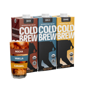 Wandering Bear vanilla caramel mocha variety box for convenient cold brew at home