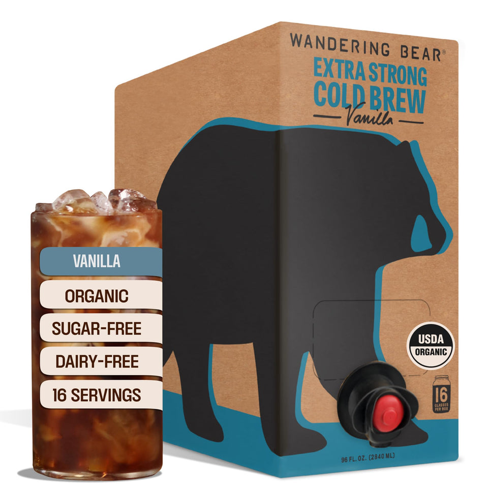 Wandering Bear vanilla cold brew on tap ready for pour with smooth vanilla aroma