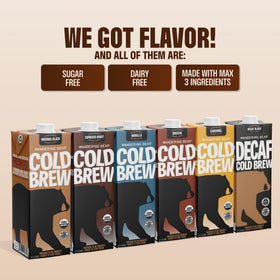 Shelf-stable Wandering Bear vanilla cold brew carton ready to store