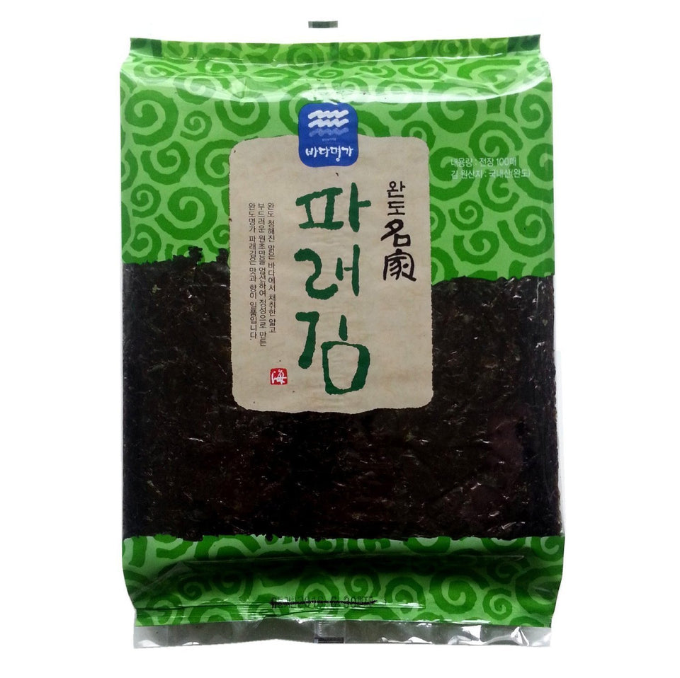 Wando Myungga dried kelp pack, 100 sheets, ready for snacking and recipes.