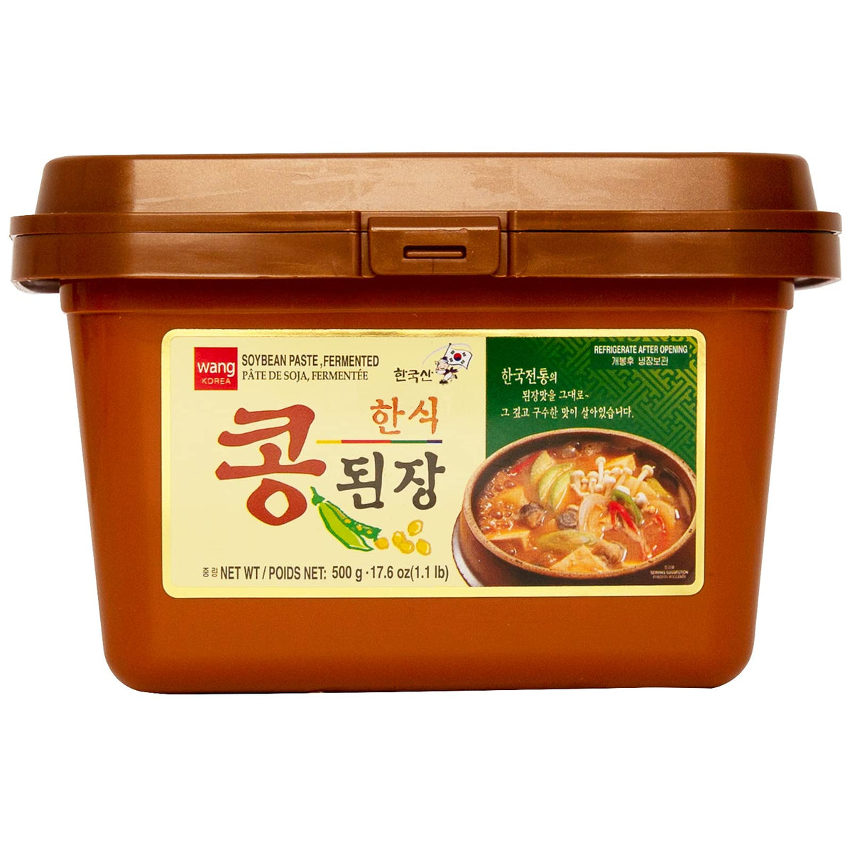 Wang Doenjang jar with label, ideal for rich, savory stews