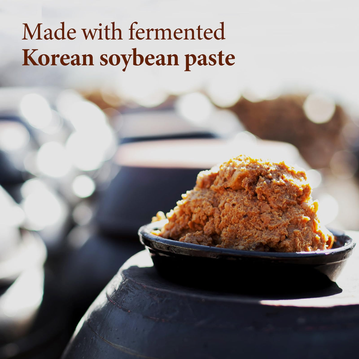 Wang Doenjang open jar closeup, capturing deep umami aroma