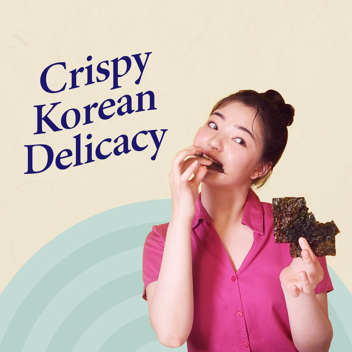 Wang Korean seaweed snack served with kimchi kick flavor.