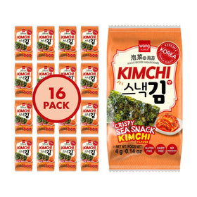 Wang Kimchi seaweed snack pack, crispy bite for on-the-go snacking.