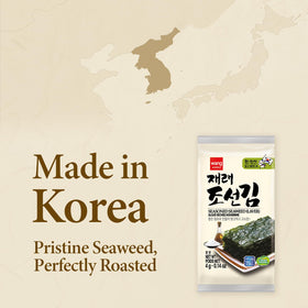 Wang seaweed sheets used as topping on bibimbap for extra crunch