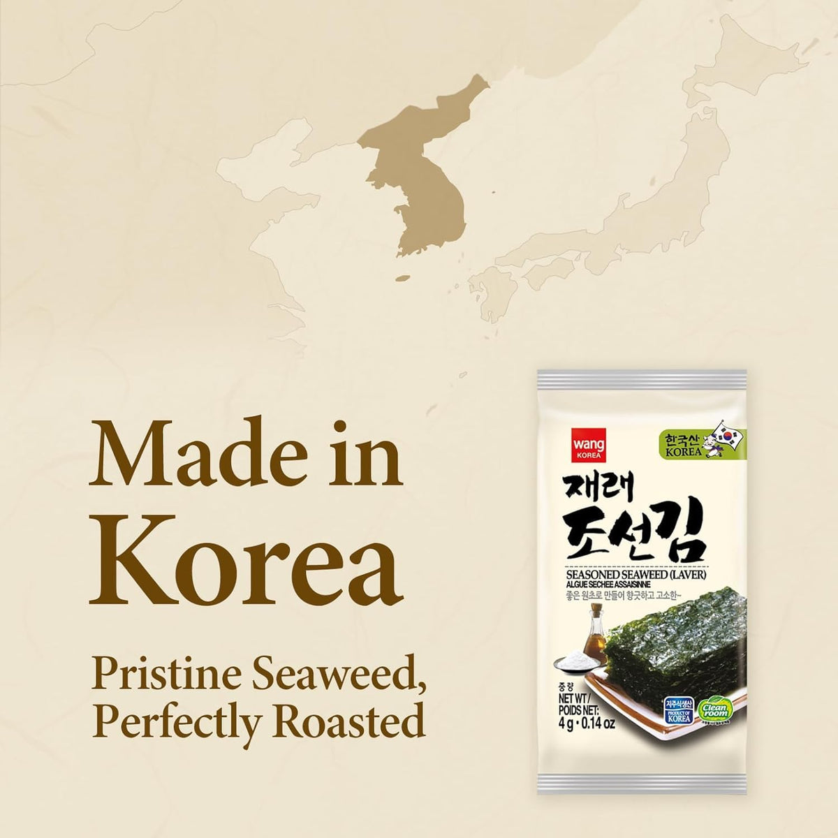 Wang seaweed snack in a lunchbox emphasizes easy, portable healthy snacking.