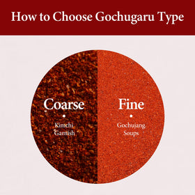 Coarse Wang gochugaru flakes sprinkled over sauce for depth.
