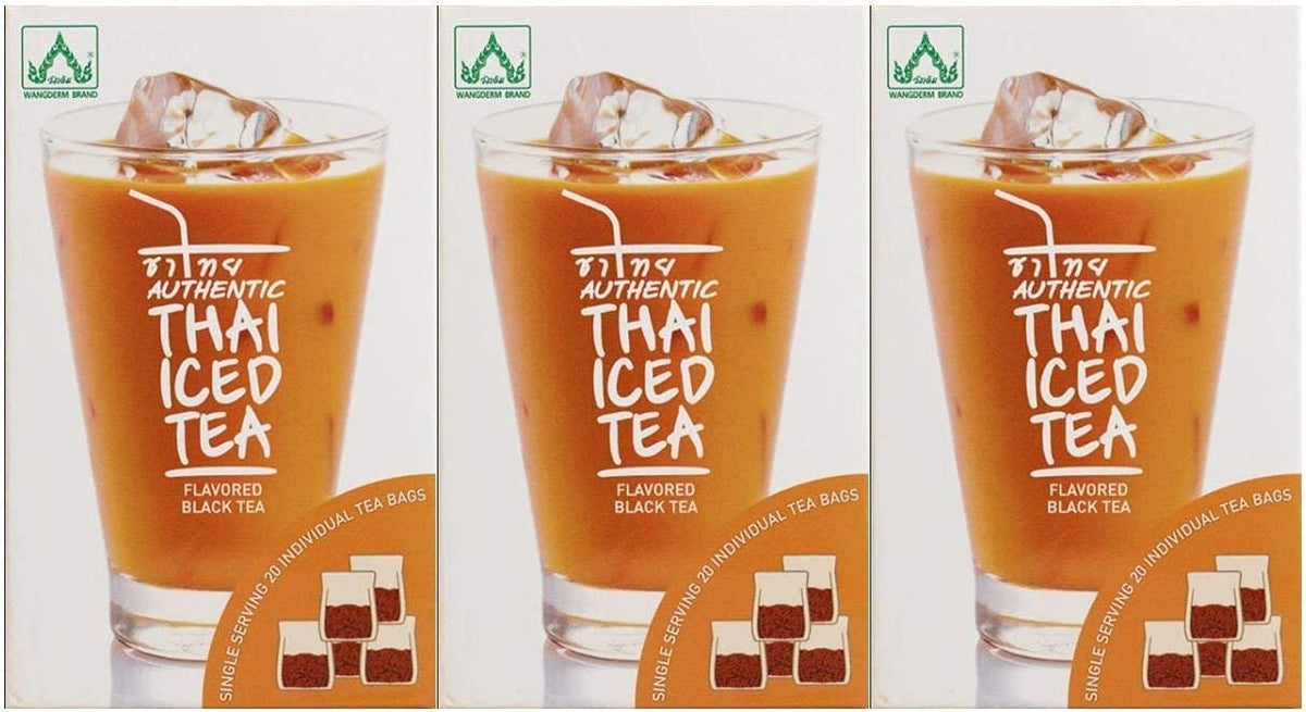 Wangderm Authentic Thai Iced Tea bags—easy home brewing for a refreshing, authentic Thai flavor.