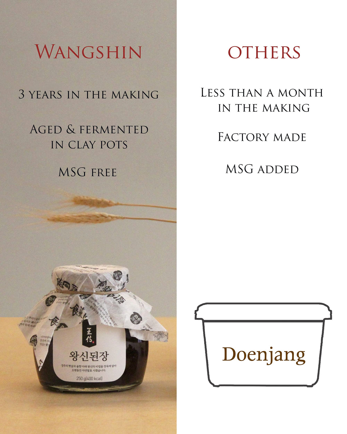 WangShin Doenjang clay-pot fermentation scene emphasizes traditional craft