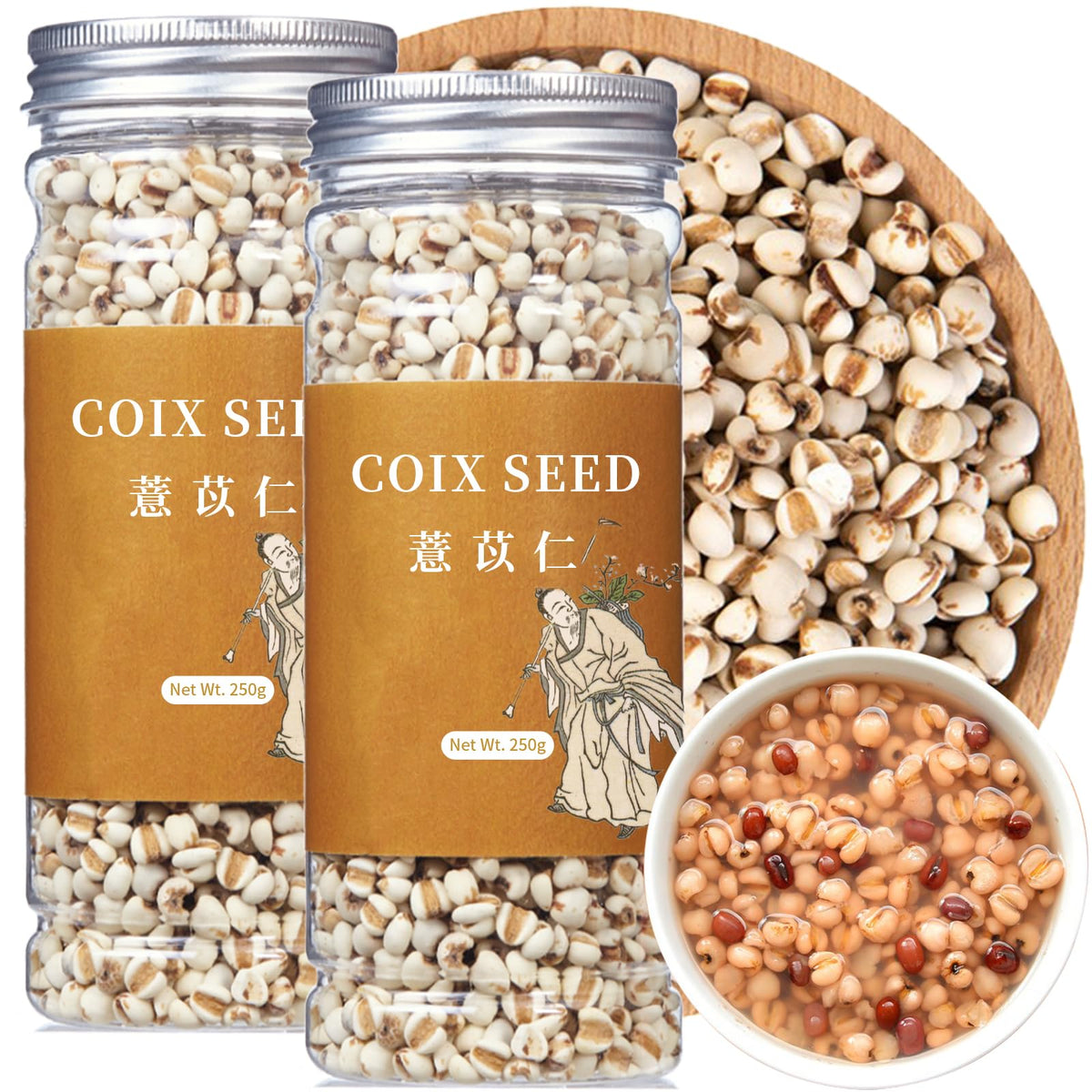 Wanhua Hall Job's Tears seeds pack—premium, additive-free grain for wholesome porridge.