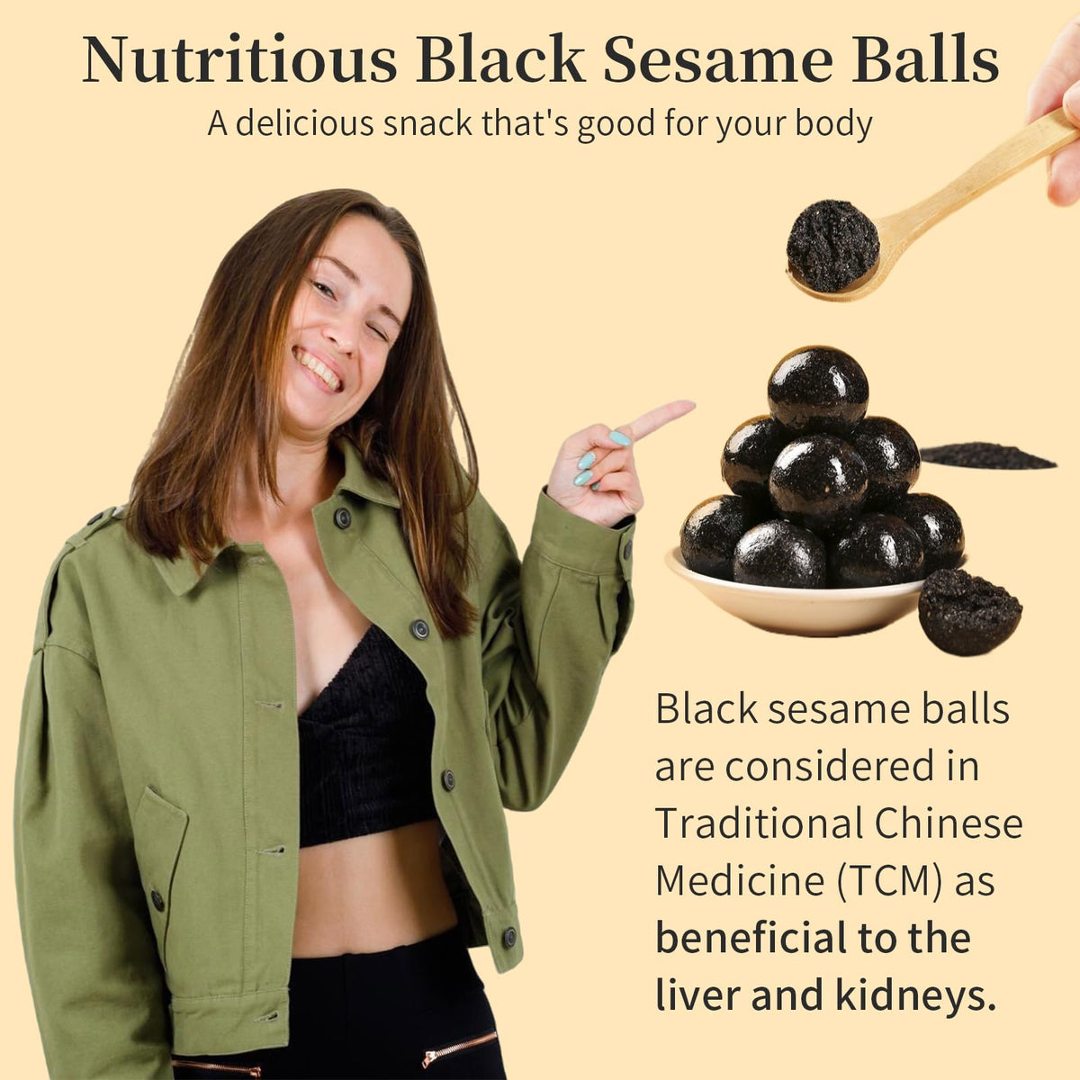 Serving idea: a quick, satisfying snack featuring Wanhua Hall black sesame ball.