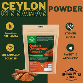 Warala Watta Farm cinnamon powder aroma-steam captures intense fragrance perfect for smoothies.
