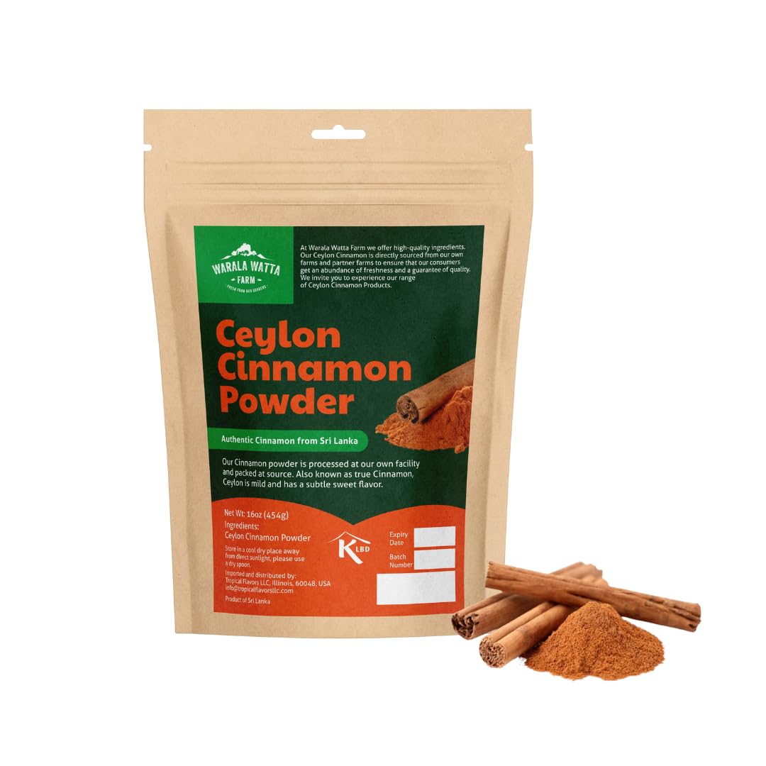Warala Watta Farm pure Ceylon cinnamon powder jar with rich aroma ideal for baking.