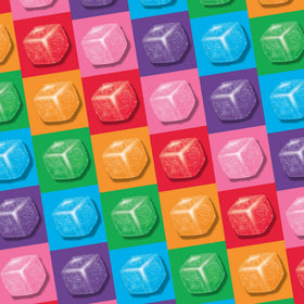 Warheads Cubes black cherry candy close-up with intense tang for candy lovers.