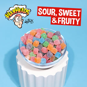 Warheads Cubes green apple cubes offer tart-sweet contrast for refreshments.