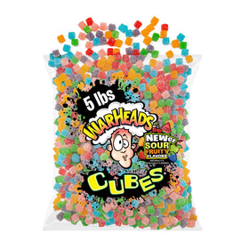 Warheads Cubes orange candy close-up with tangy zest for snack time.