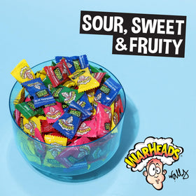Warheads Blue Raspberry exterior with vibrant color and punchy flavor