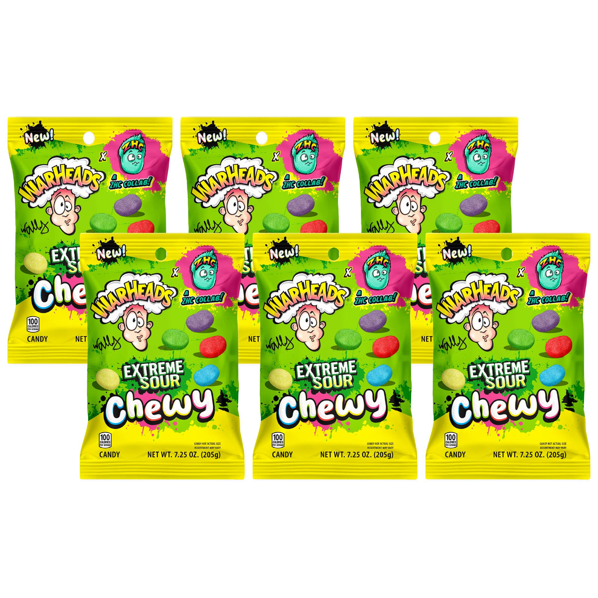 Warheads Extreme Sour Chewy Watermelon peg bag, perfect for sharing at gatherings.