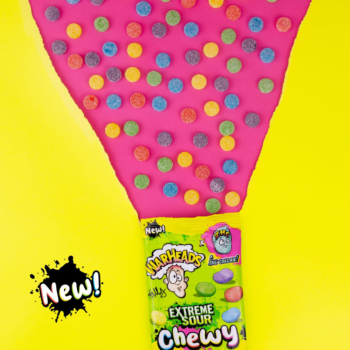 ZHC artwork on Warheads packaging adds collector appeal.