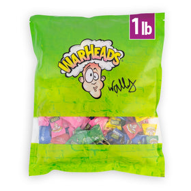 Warheads extreme sour candy apple exterior close-up for bold party snacking.