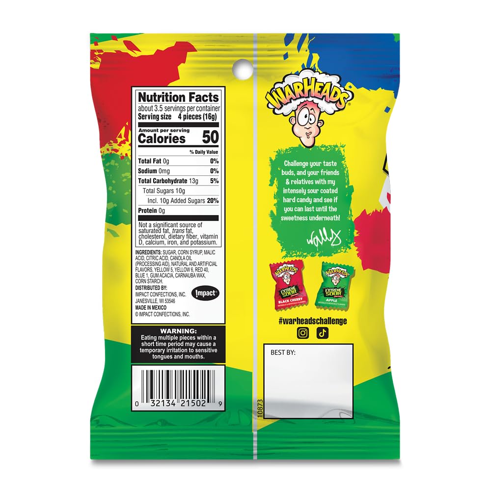 Warheads individually wrapped candies ready for on-the-go enjoyment.