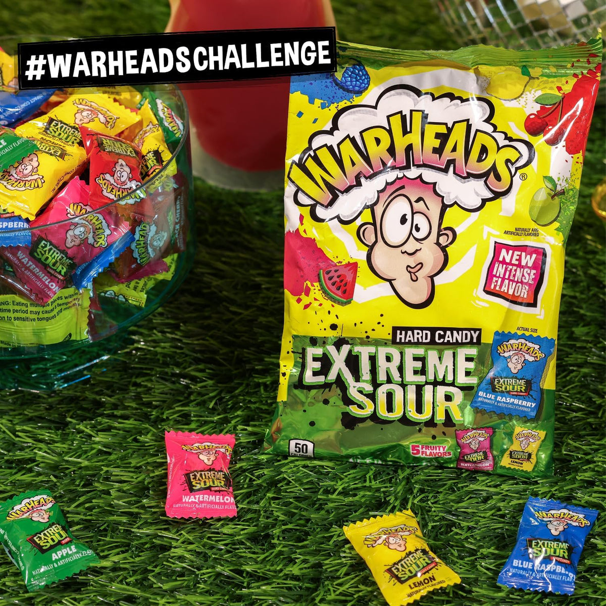 Warheads lemon flavor delivers zesty bite and dramatic sour kick.