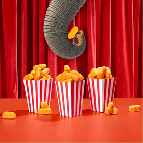 Warheads Melster Circus Peanuts bag back—fat-free, six-pack convenience for gatherings.