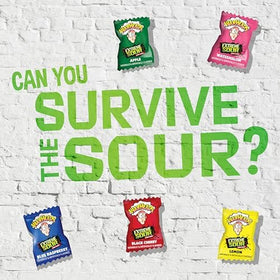 Warheads sour apple flavor candy closeup highlighting tangy bite and crisp texture.