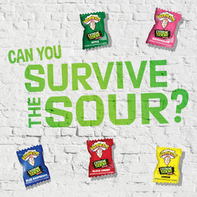 Warheads sour black cherry tub highlight for sharing with friends.