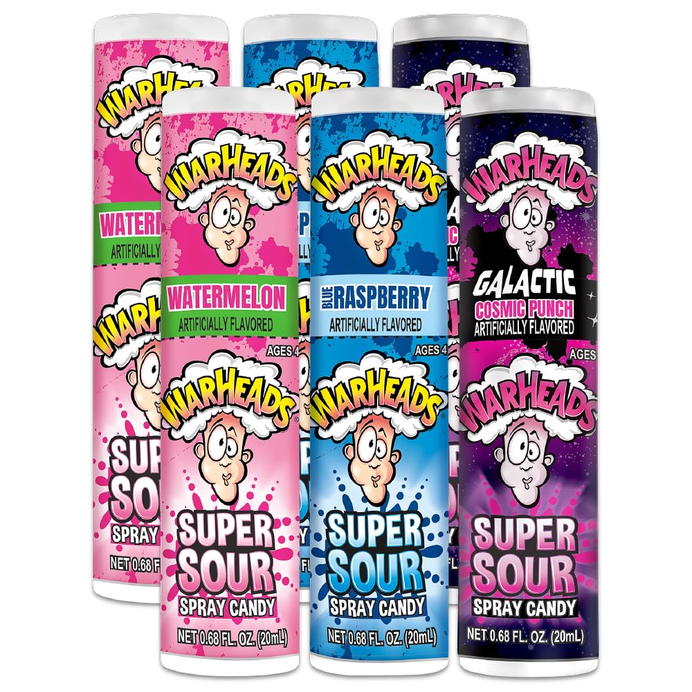 Warheads Sour Spray Blue Raspberry bottle for on-the-go bold flavor experience