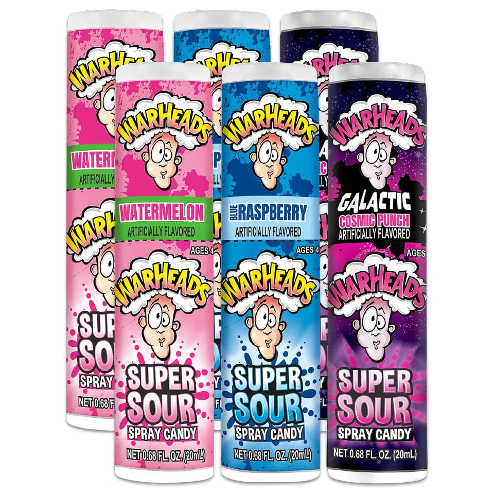 Warheads Sour Spray Blue Raspberry bottle for on-the-go bold flavor experience