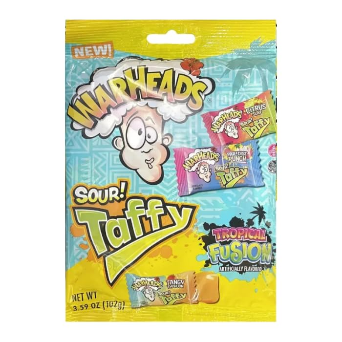 WarHeads Sour Taffy Tropical Fusion 3-pack delivers bold tangy snacking