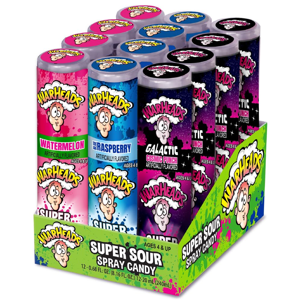 WarHeads Super Sour Spray blue raspberry bottle for bold flavor on the go